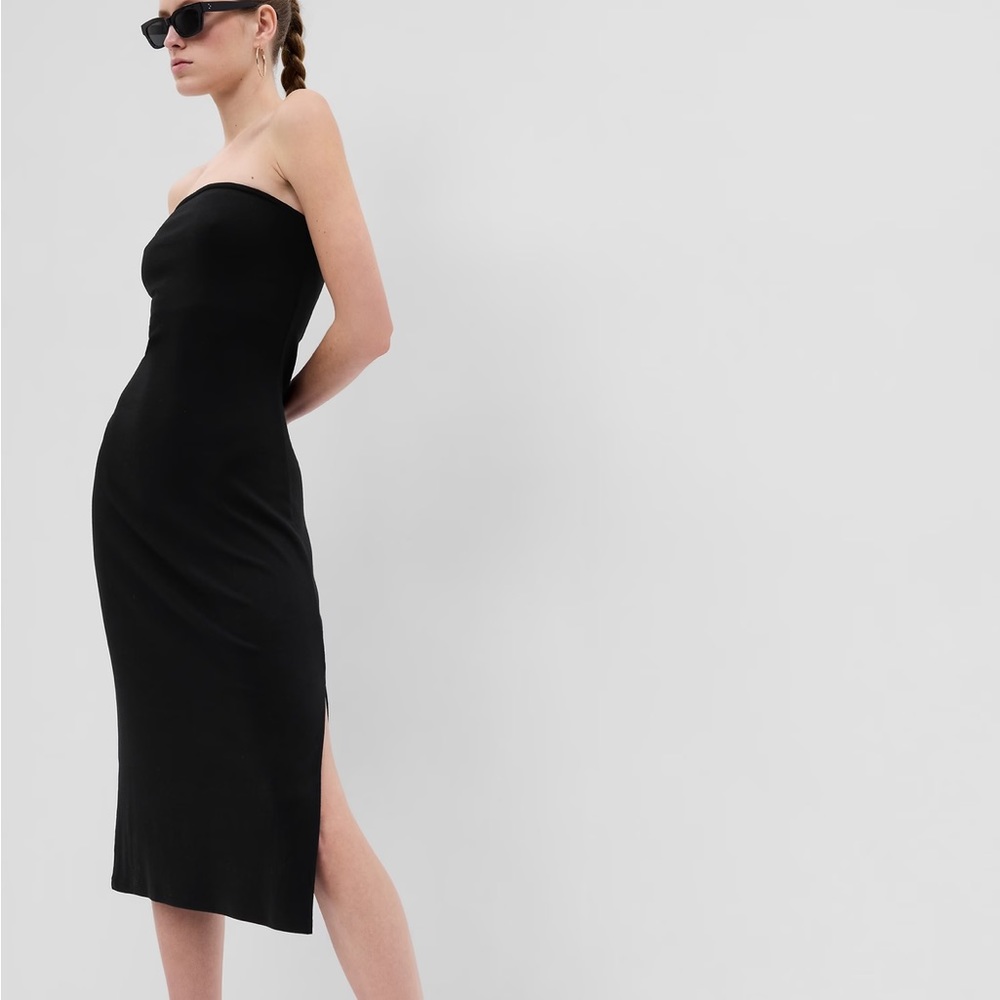 Strapless black dress